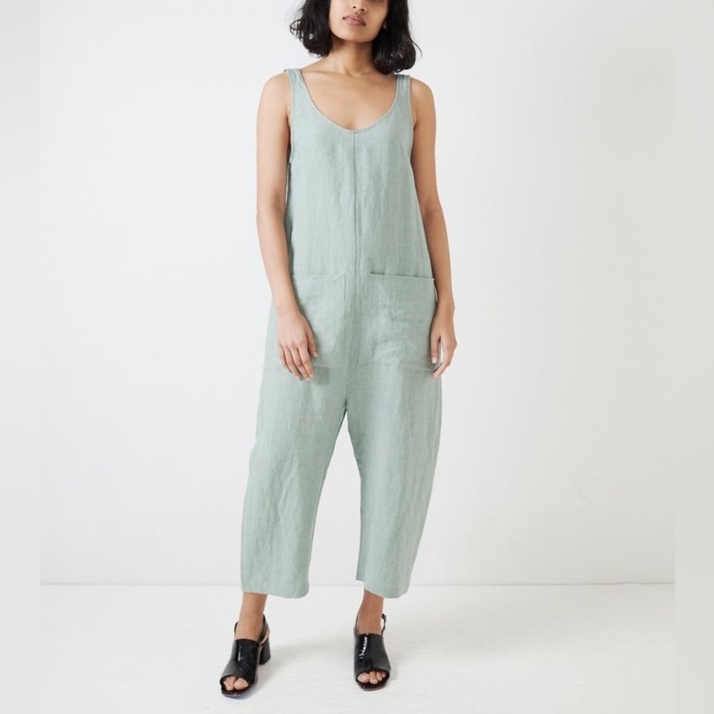 Ilana Kohn The Gary Jumpsuit Linen Jade Green M